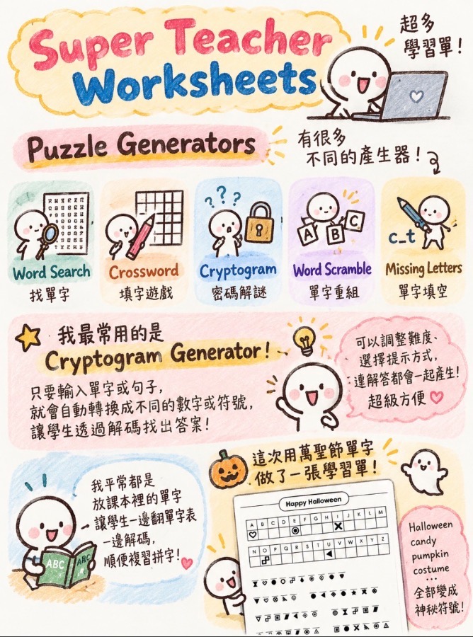 Super Teacher Worksheets 密碼解謎學習單 圖片 2