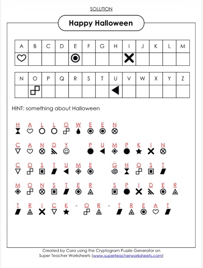 Super Teacher Worksheets 密碼解謎學習單 圖片 5